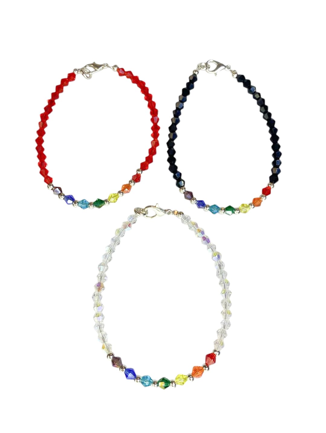 PULSERA CRISTAL DE LOS 7 CHAKRAS ACERO BLANCO 